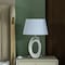 Quickway Imports 19 Decorative Ceramic Table Lamp, with Silver and White Oval Stand and White Cotton Lampshade QI004585 - alternate 7